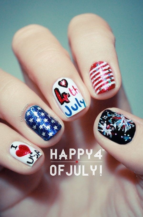 Patriotic 4th of July Nail Arts Ideas