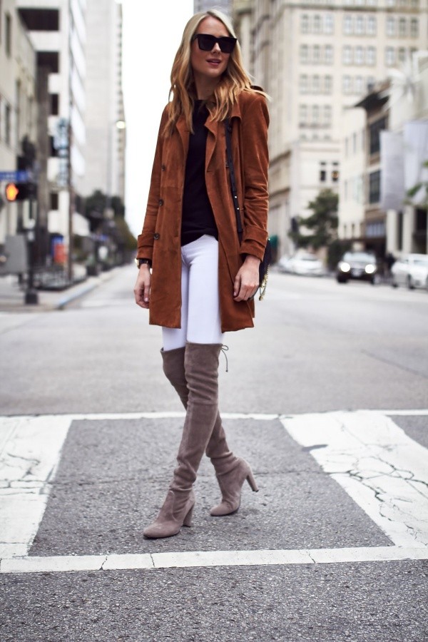 Classy Fall Winter Outfits With High Knee Boots For Women