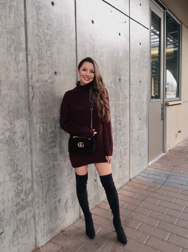 knee high boot winter outfits