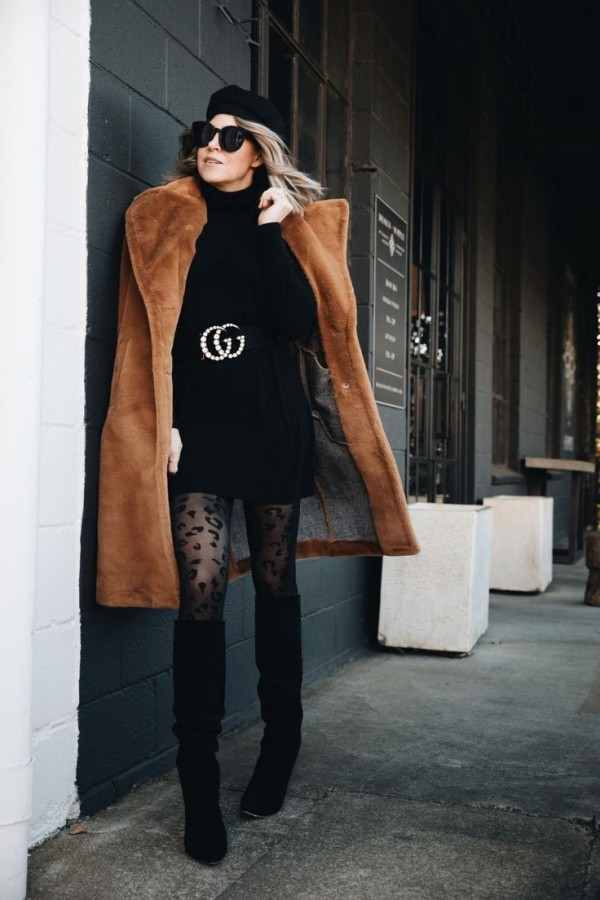 Classy Fall Winter Outfits With High Knee Boots For Women