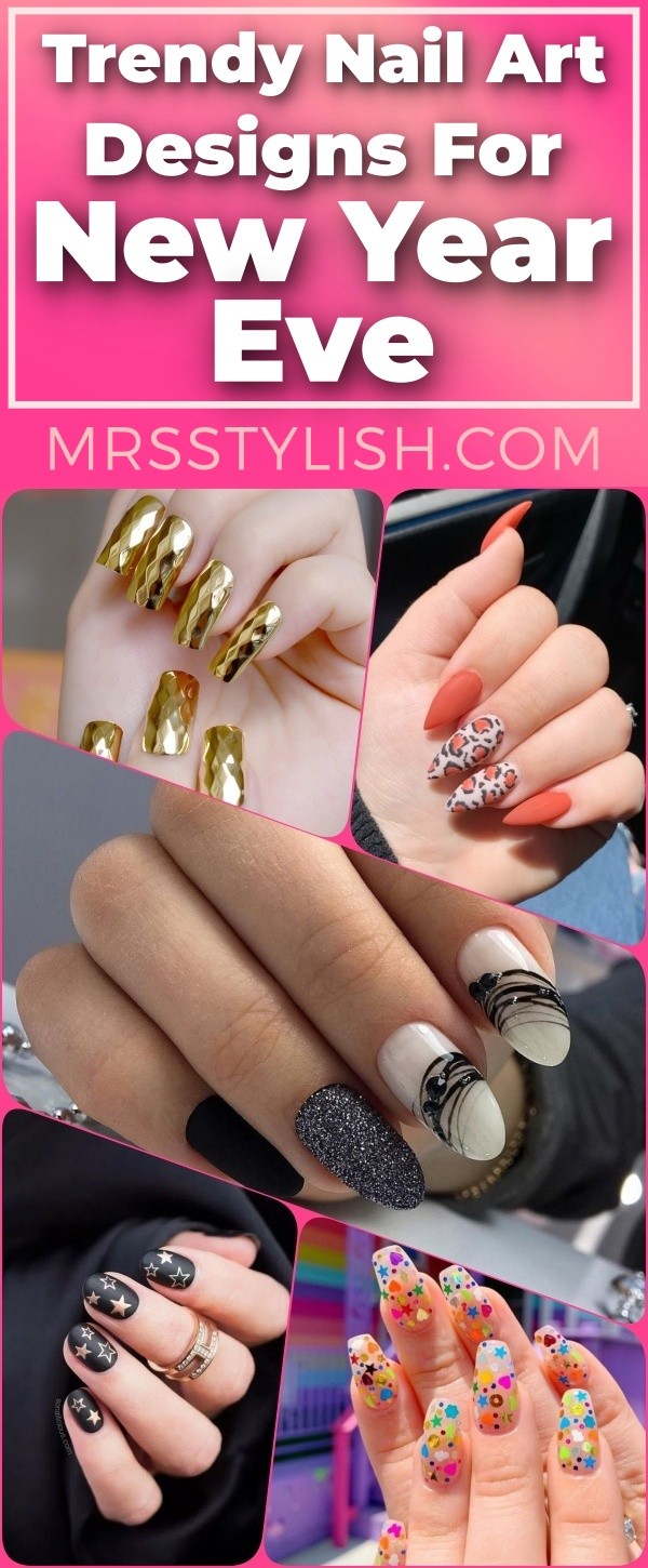 Trendy Nail Art Designs For New Year Eve